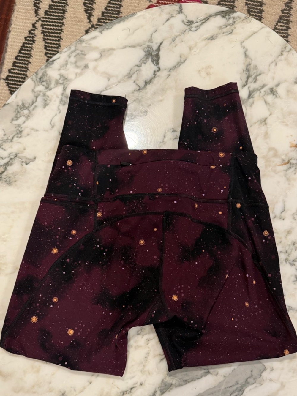 Sweaty Betty Galaxy Leggings in Burgundy and Black
